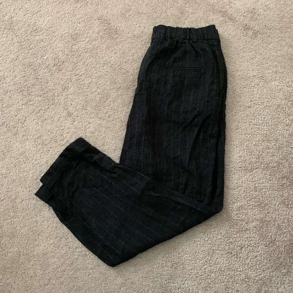 High rise pin strip pants.